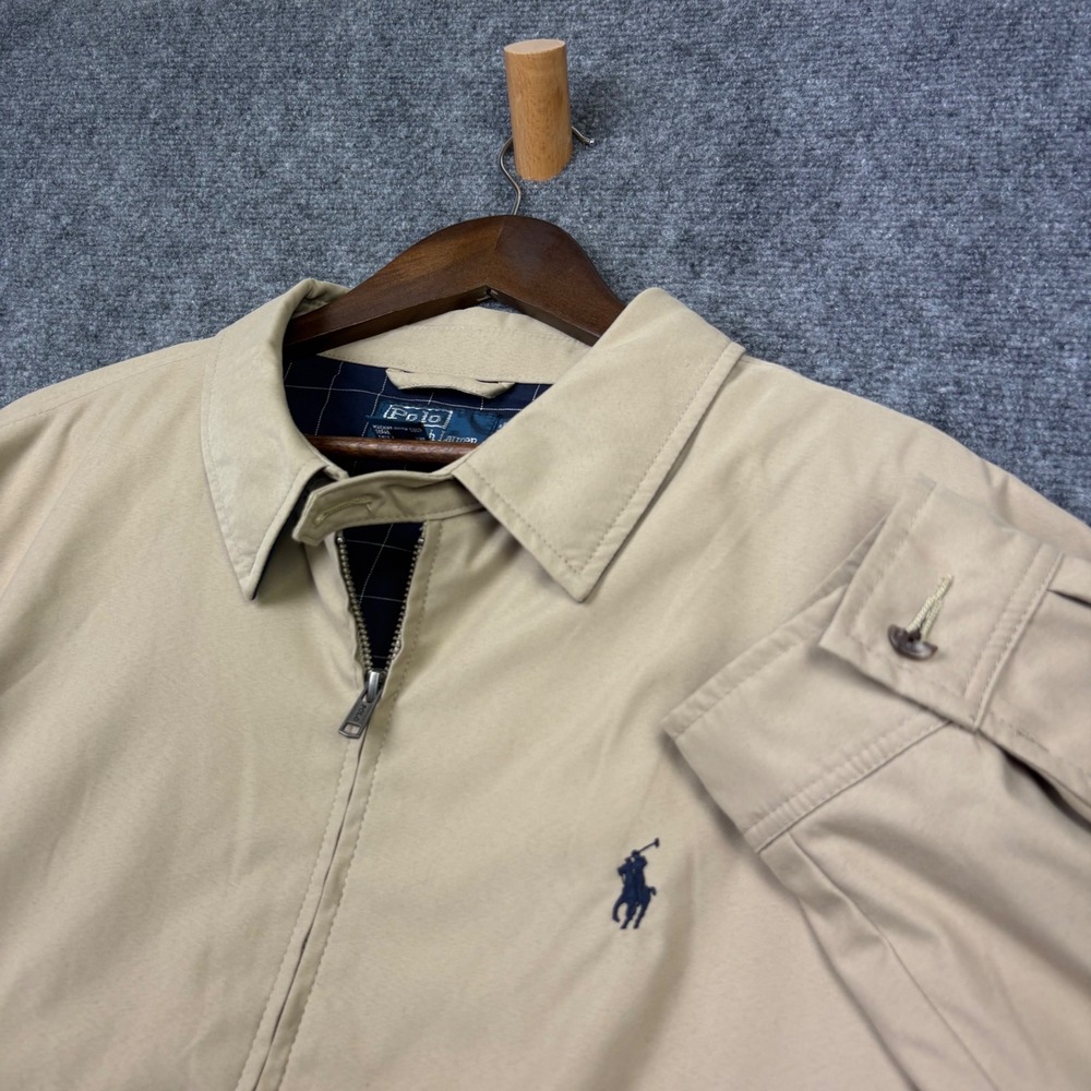 Polo Ralph Lauren Harrington Jacket Mens XXL Tan Beige Windbreaker Zip Coat 0291